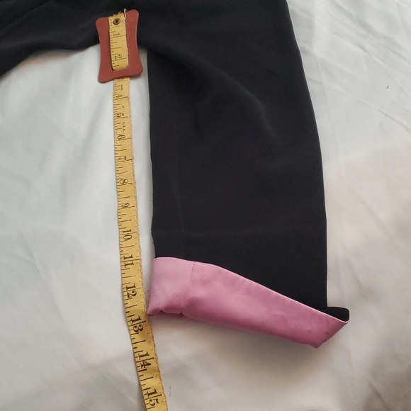 Miss Dorby Petite Suit- Button Down Black Blazer with Lavender Collar & Cuffs - Picture 7 of 11